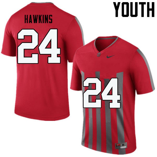 Ohio State Buckeyes #24 Kierre Hawkins Youth Official Jersey Throwback